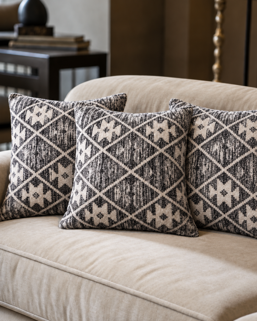 The Vellum Noir Cushion Cover 16 x 16 | Grey