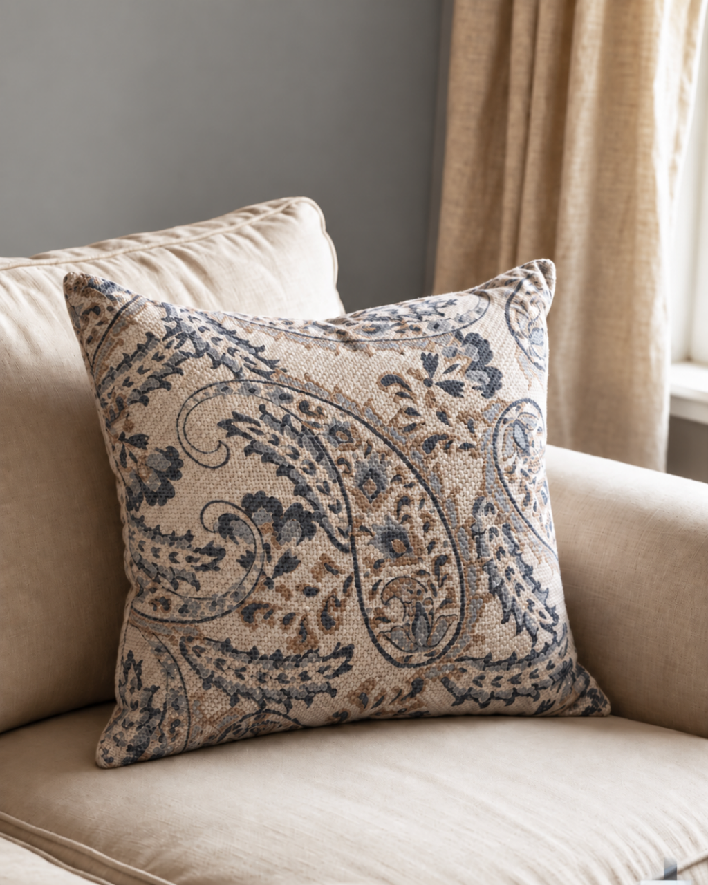 The Ashbourne Manor Cushion Cover 16x16 | Charcoal