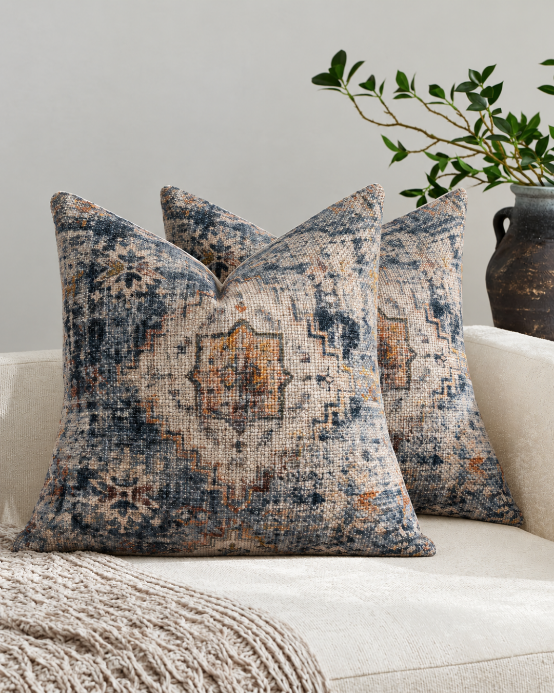 The Nordhavn Mosaic Cushion Cover 16x16 | Blue