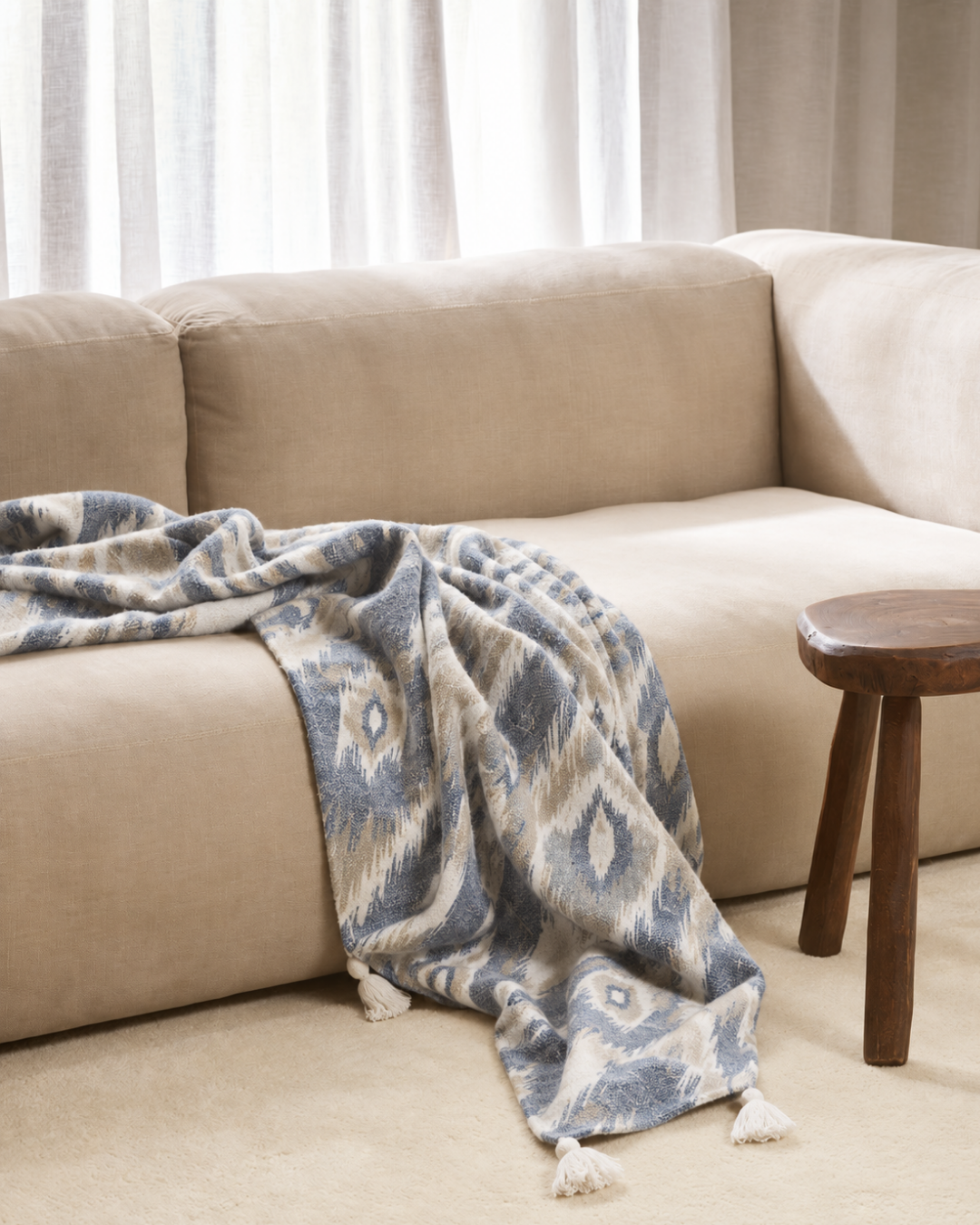 The Skagen Drift Soft Viscose Throw | Blue | 4x5 ft
