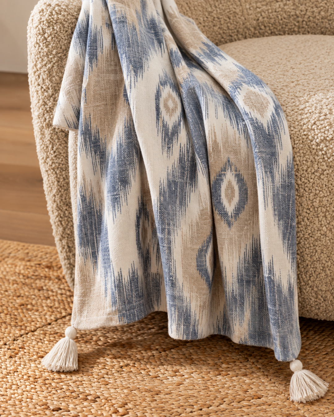 The Skagen Drift Soft Viscose Throw | Blue | 4x5 ft