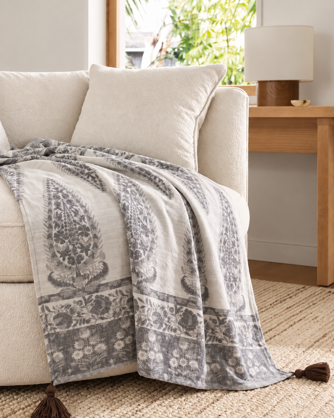 The Maison Ash Soft Viscose Throw | Charcoal | 4x5 ft