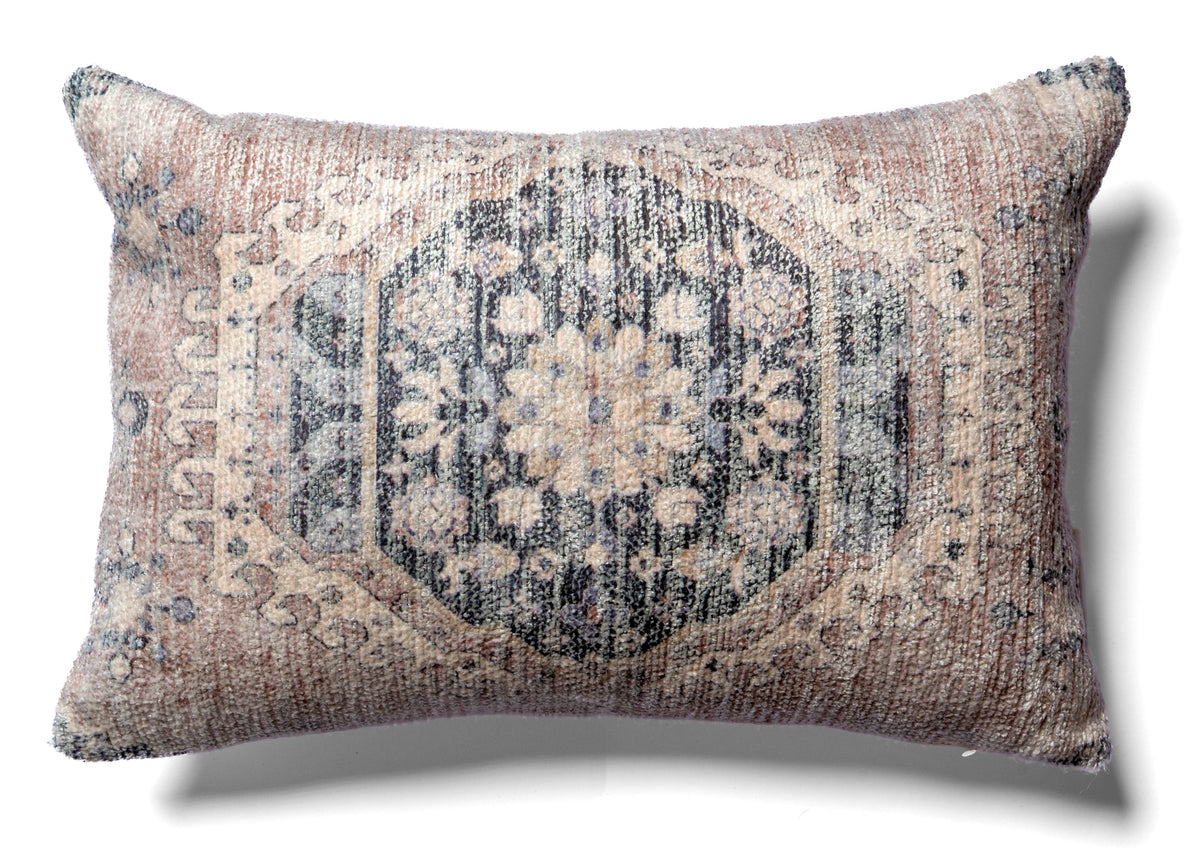 Astrid 13x19 boudoir cover styled with neutral cushions on an elegant sofa